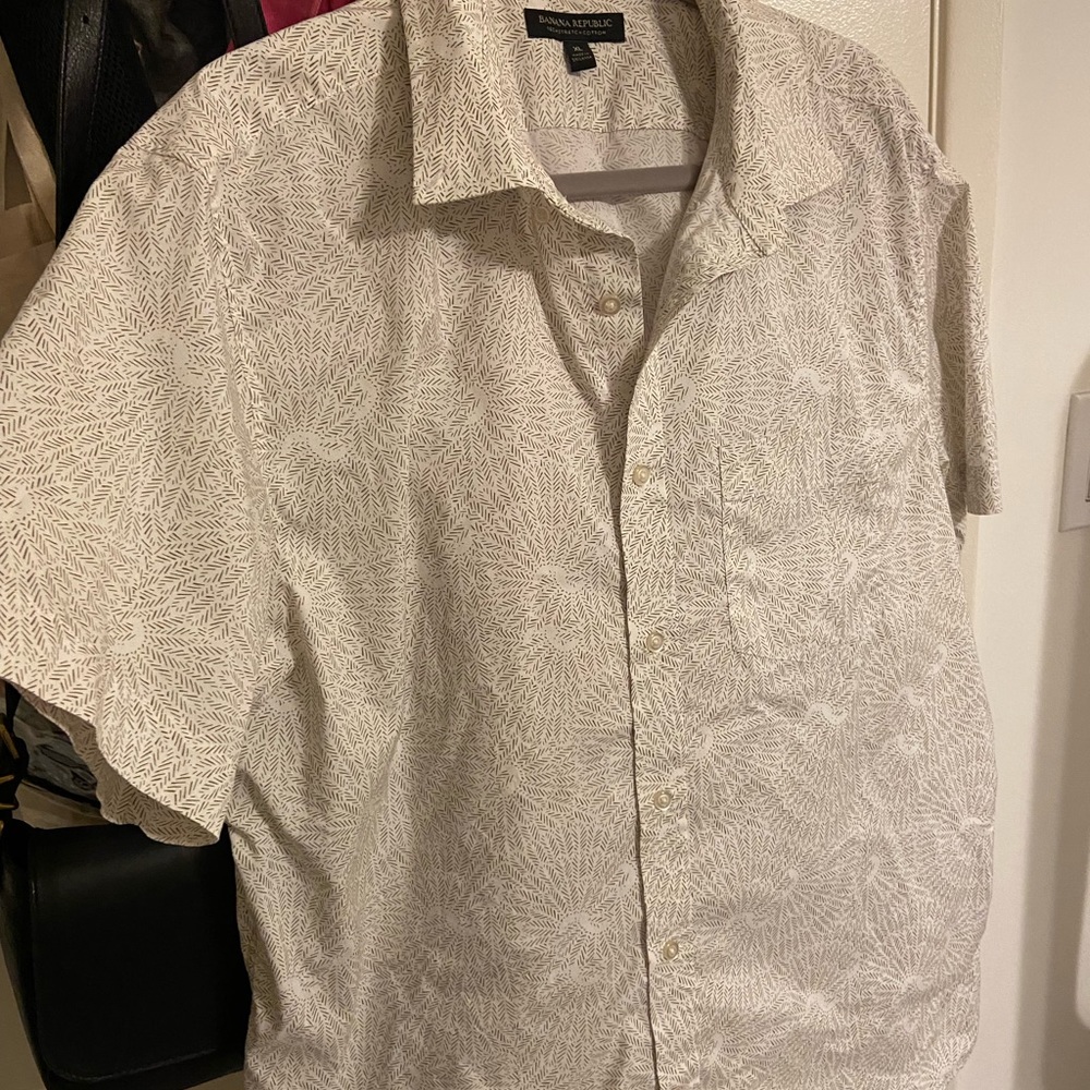 Slim Tech Stretch Cotton Short Sleeve Dress Shirt